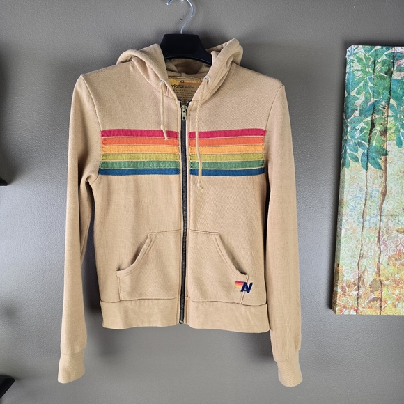 Aviator Nation RARE 6 Stripe Hoodie Sweatshirt XS - Picture 12 of 15